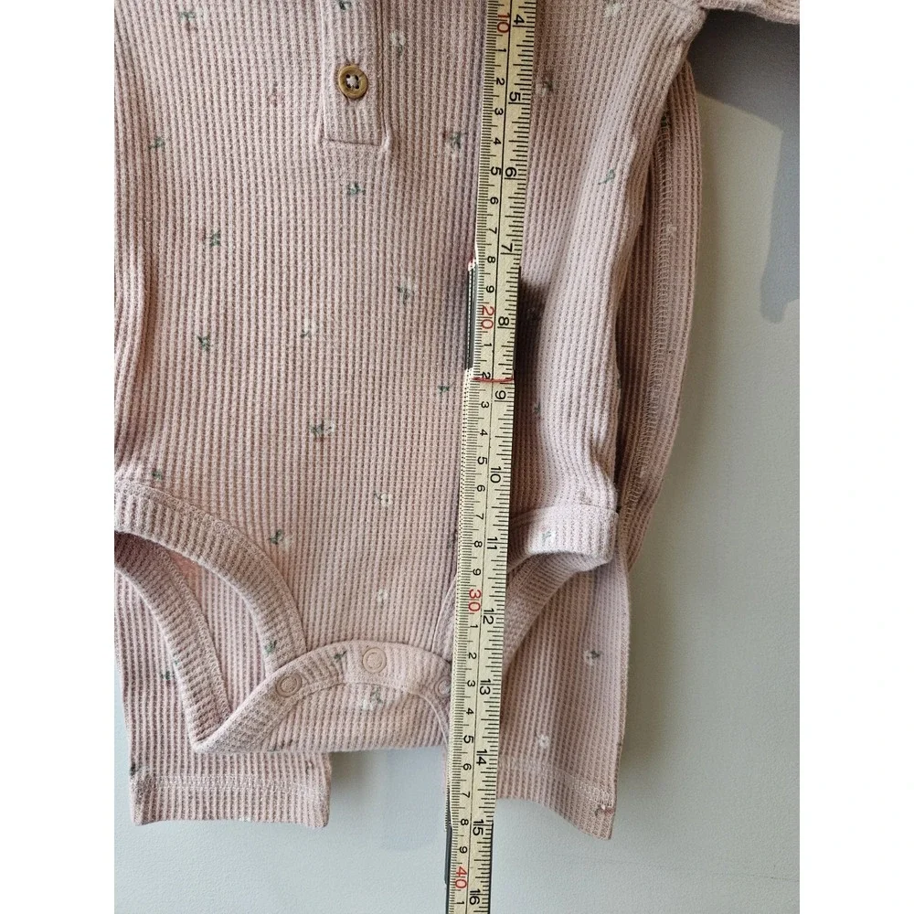 Carter's 6M‎ Baby Girl Waffle Knit Henley Bodysuit & Pants Set – Pink Floral